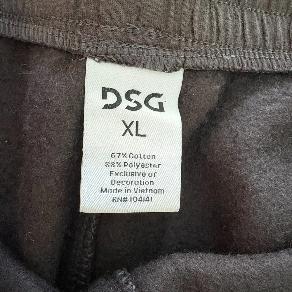 NWT DSG Mens‎ Pure Black Classic Fleece Cargo Cinch Athletic Fit Pants Size XL